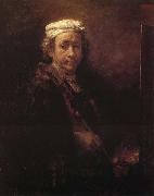 Rembrandt van rijn Autoportrait au chevalet oil painting on canvas